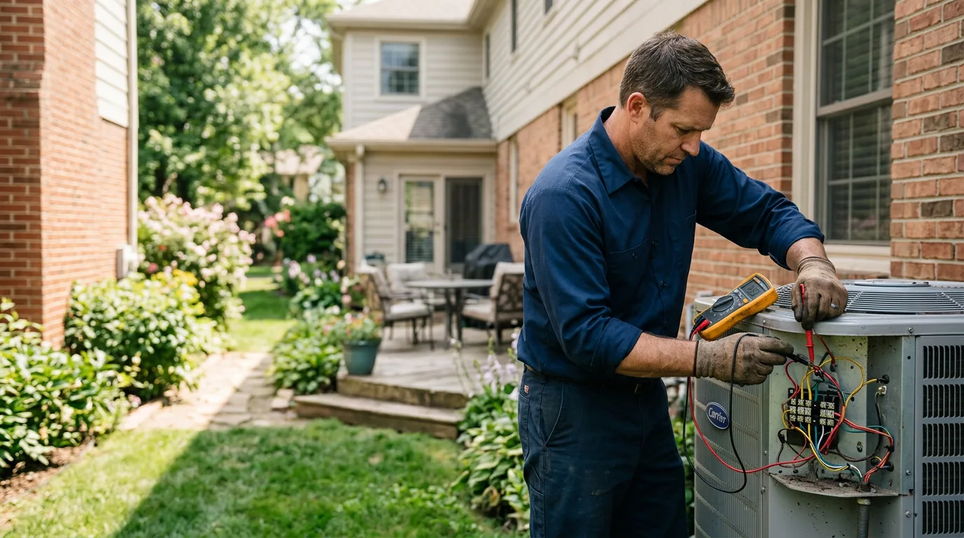 HVAC technician working near Shoshone, CA